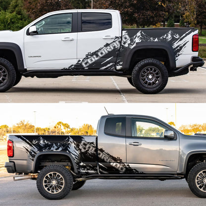 Chevy Colorado Truck Mud Splash Mountain Vinyl Car Graphic Sticker. Set of 2. #7110
