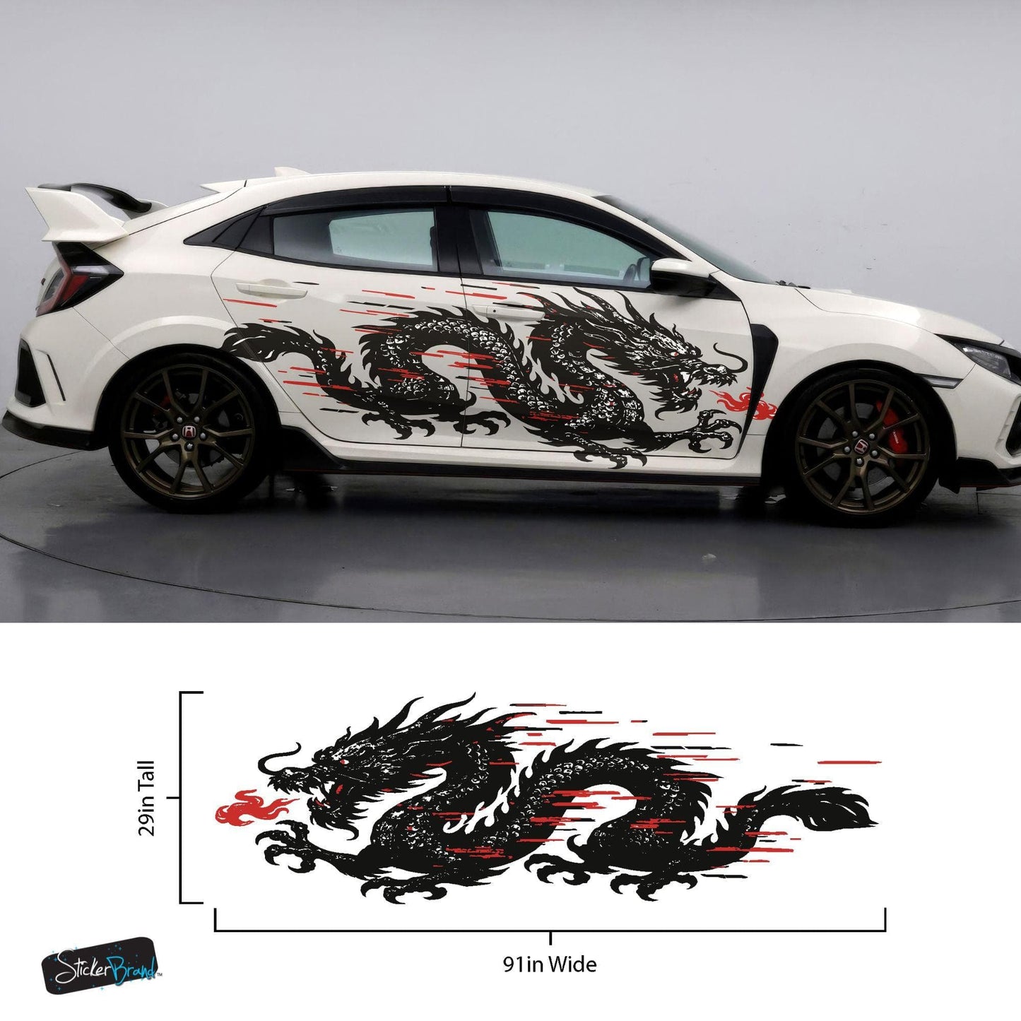 Dragon Graphic Decal Sticker for Car / Truck. Universal Fit. #6997