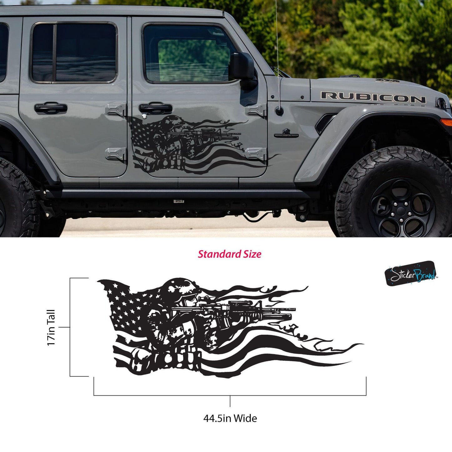 Military Soldier Flag Truck / Car Decal Sticker. Veteran Flag Window Sticker. #6967