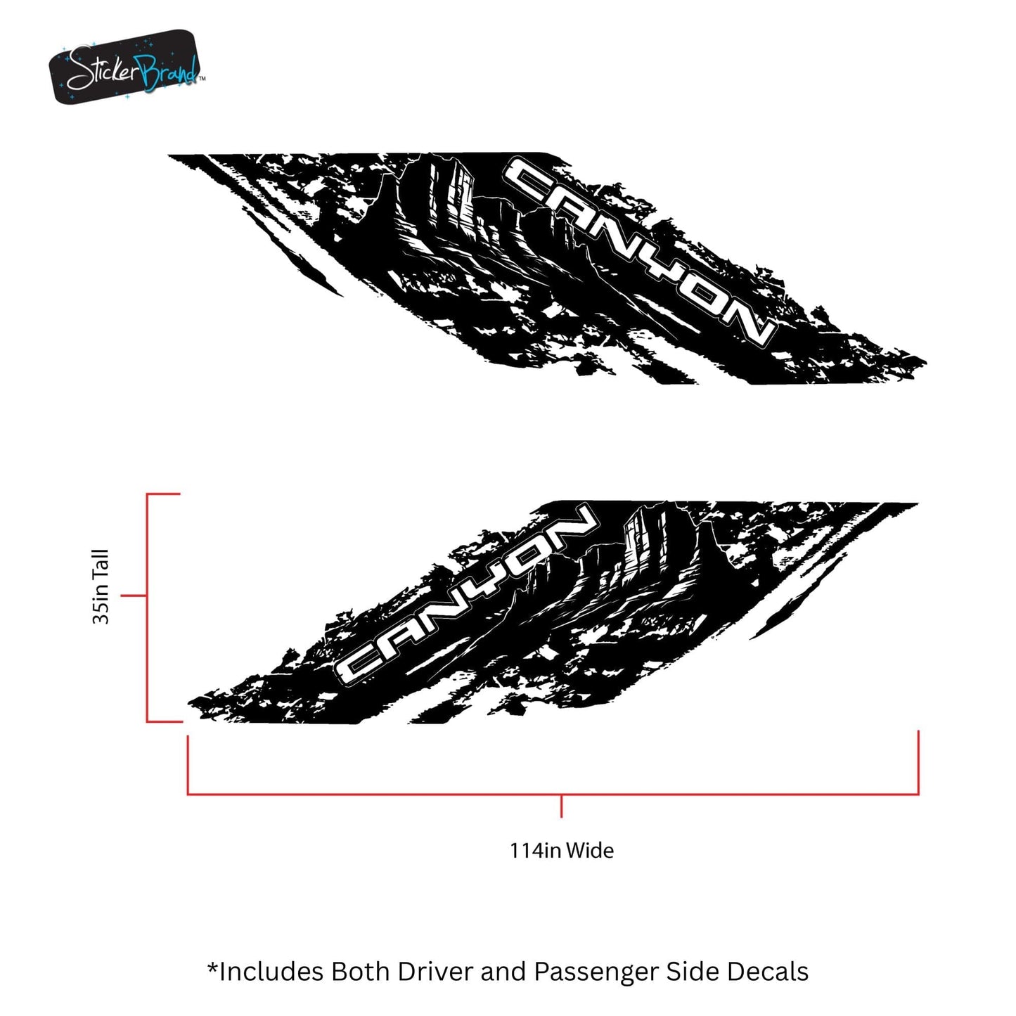 GMC Canyon Truck Mud Splash Vinyl Car Graphic Sticker. Set of 2. #7050