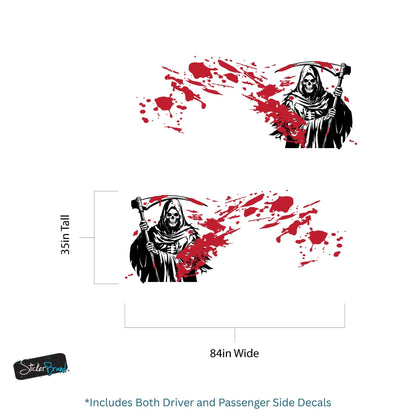 Grim Reaper Blood Splatter Car Decal. #7082