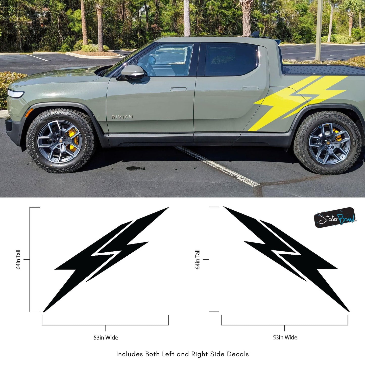 Lightning Bolt Car Decal Sticker. Universal Fit for Tesla / EV's. #6863