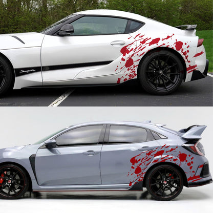 Red Blood Splatter Graphic Car Decal. #7031