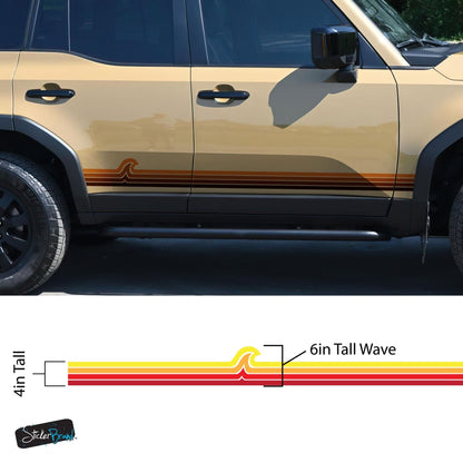 Surf Wave Truck / Car Decal. Overland Stripes Decal Sticker. Universal Fit for most Vehicles. #7051