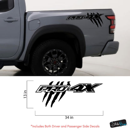 Frontier / Titan Pro-4x Raptor Claw Marks Decal Sticker. Set of 2. #7103