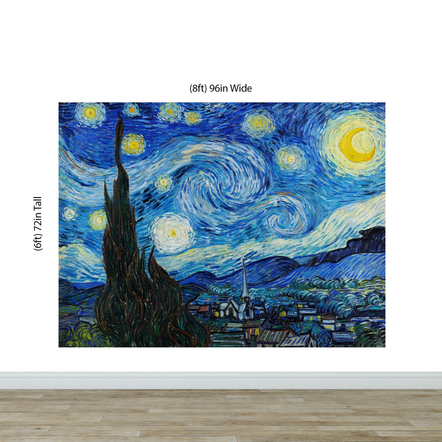 Vincent Van Gogh's The Starry Night Painting Wallpaper Mural.  #6742