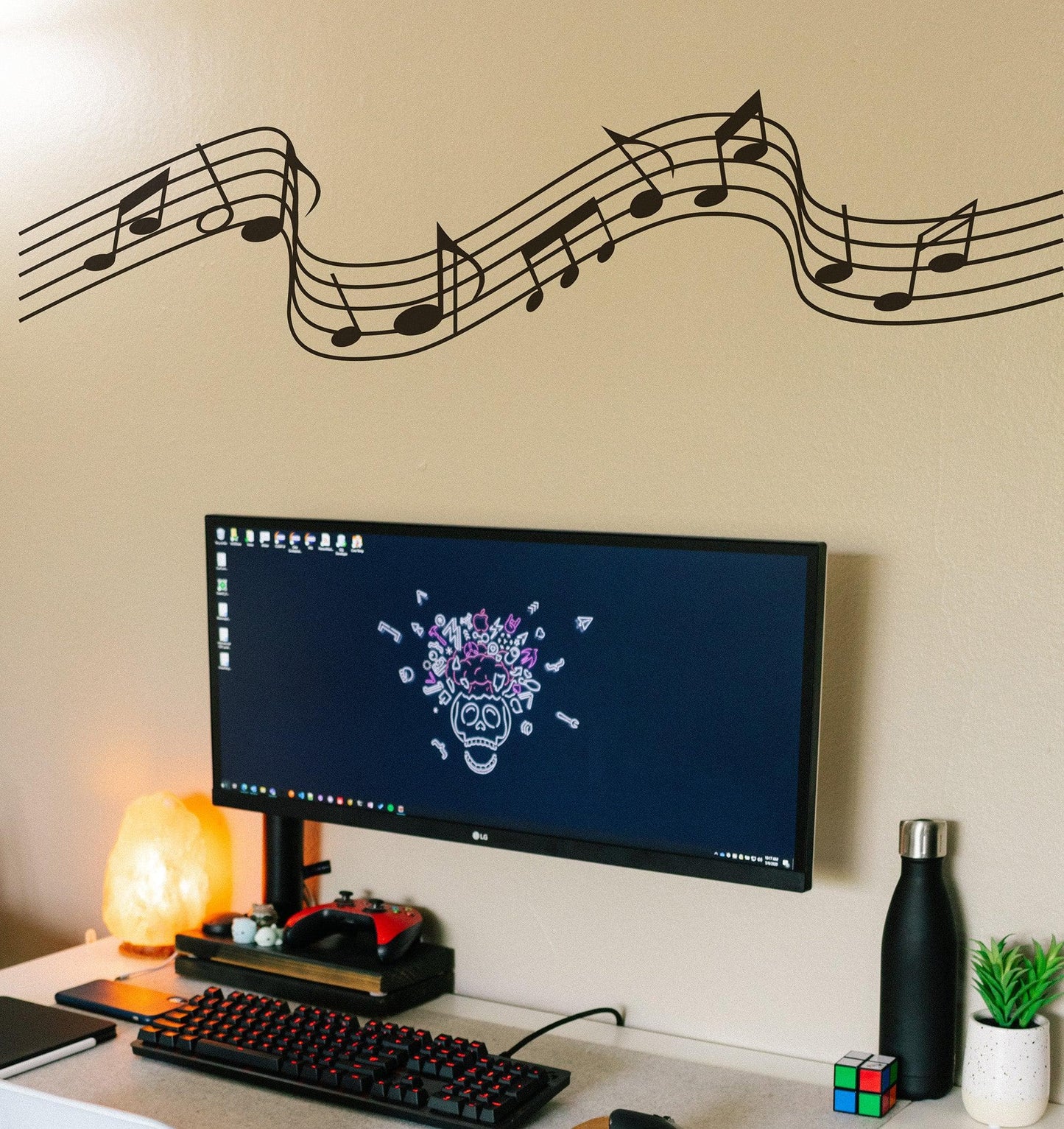 Music Notes Flowing Wall Decal Sticker. #7006