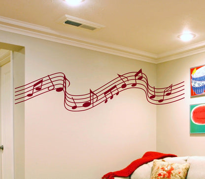 Music Notes Flowing Wall Decal Sticker. #7006