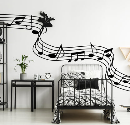 Music Notes Flowing Wall Decal Sticker. #7006