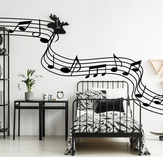 Music Notes Flowing Wall Decal Sticker. #7006