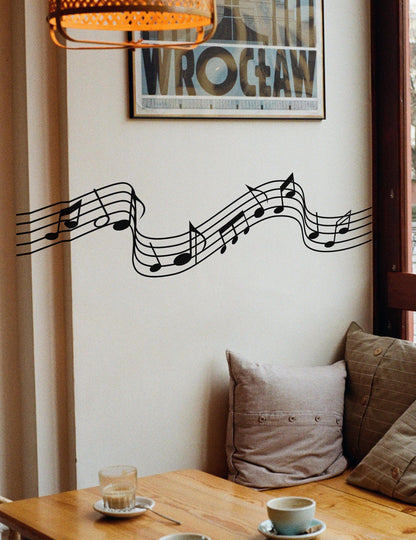 Music Notes Flowing Wall Decal Sticker. #7006
