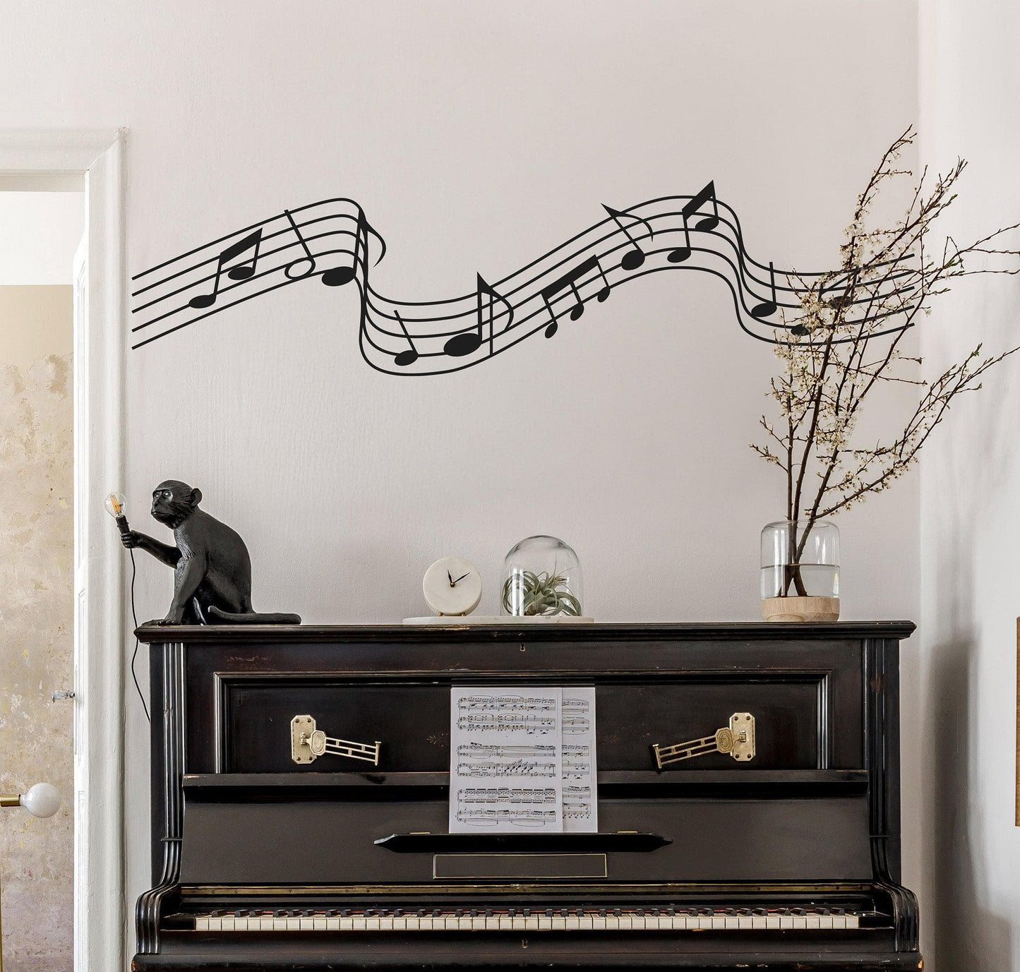 Music Notes Flowing Wall Decal Sticker. #7006