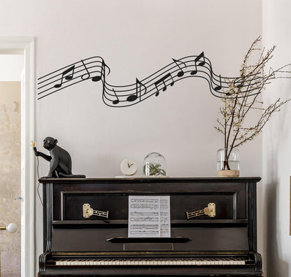 Music Notes Flowing Wall Decal Sticker. #7006