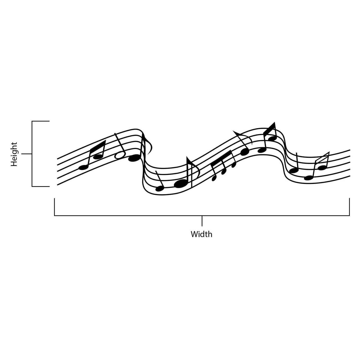 Music Notes Flowing Wall Decal Sticker. #7006
