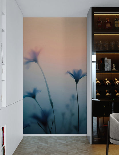 Morning Dew Misty Flower Wallpaper Mural. #7021