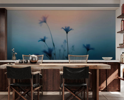 Morning Dew Misty Flower Wallpaper Mural. #7021