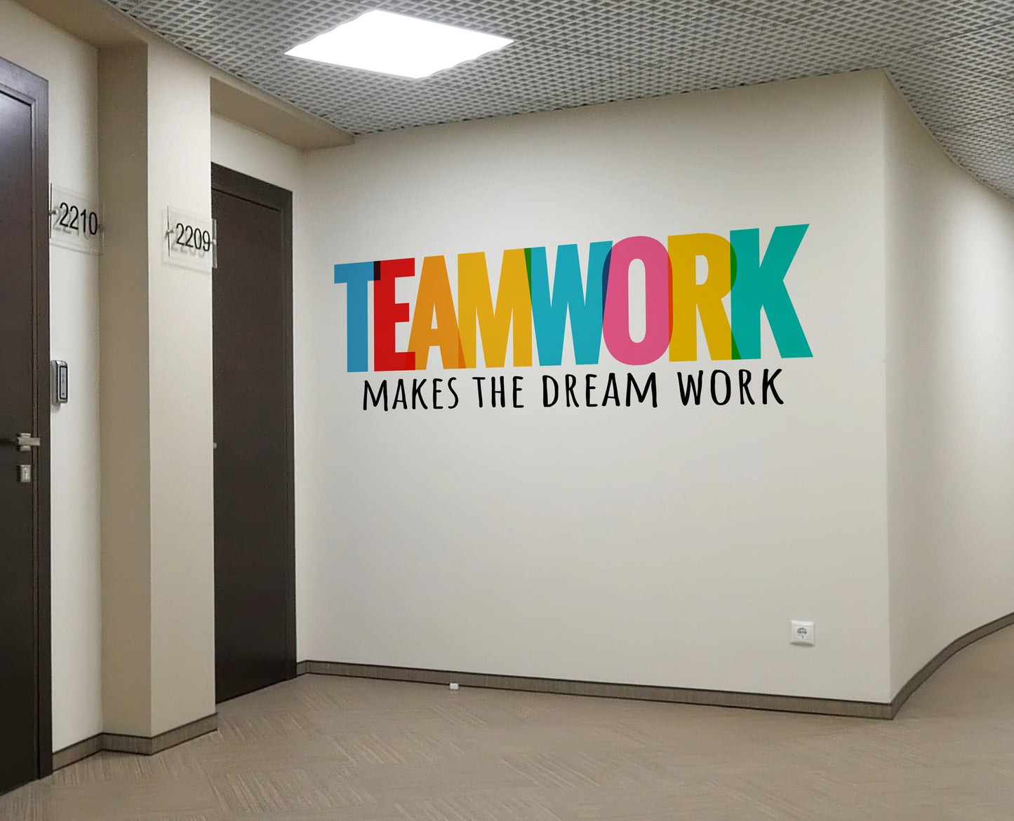 “Teamwork Makes the Dream Work” Wall Decal – Motivational Office Quote. #7025