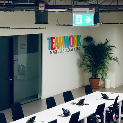 “Teamwork Makes the Dream Work” Wall Decal – Motivational Office Quote. #7025