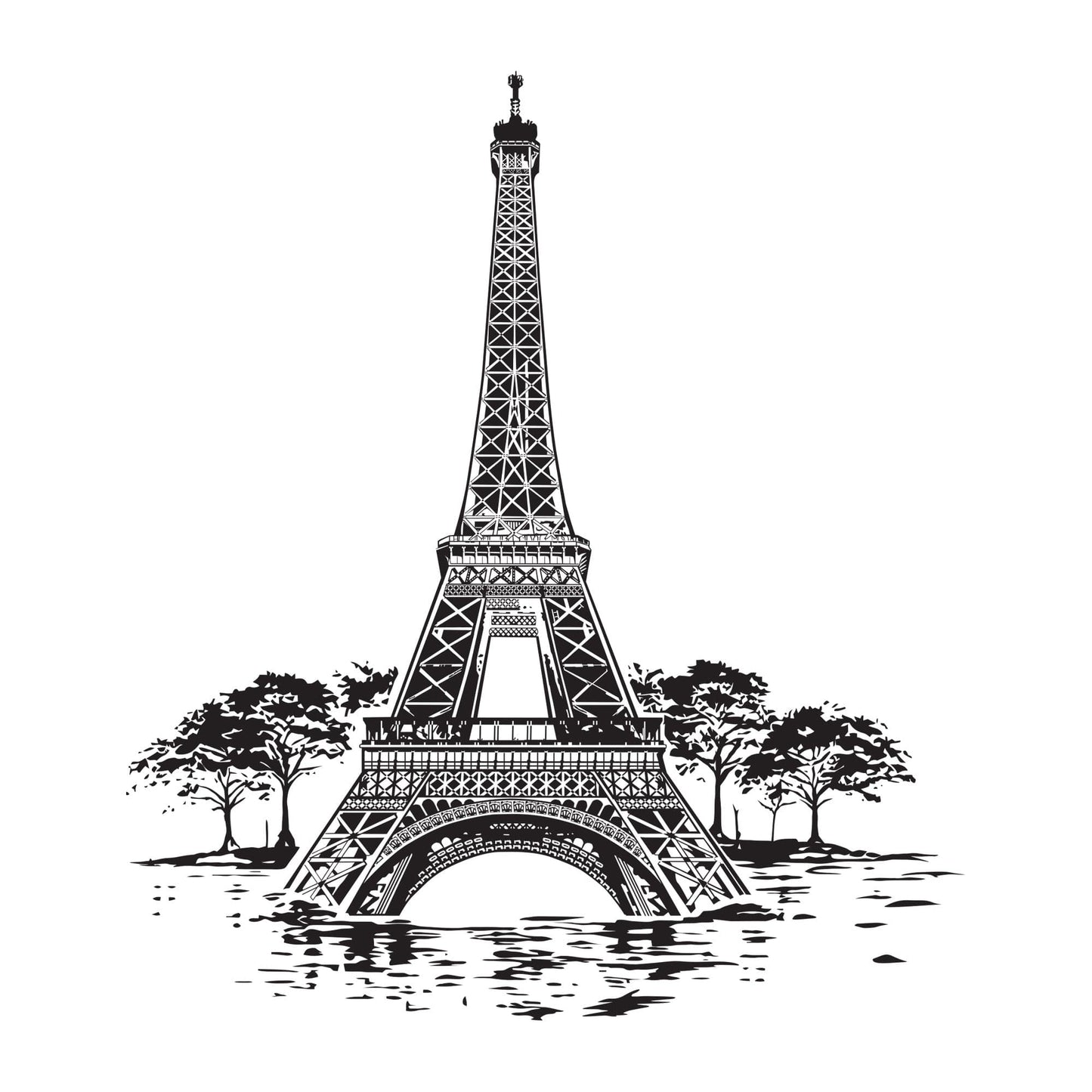 Eiffel Tower Wall Decal Sticker – Paris France Travel Theme Decor. #7036