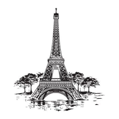 Eiffel Tower Wall Decal Sticker – Paris France Travel Theme Decor. #7036