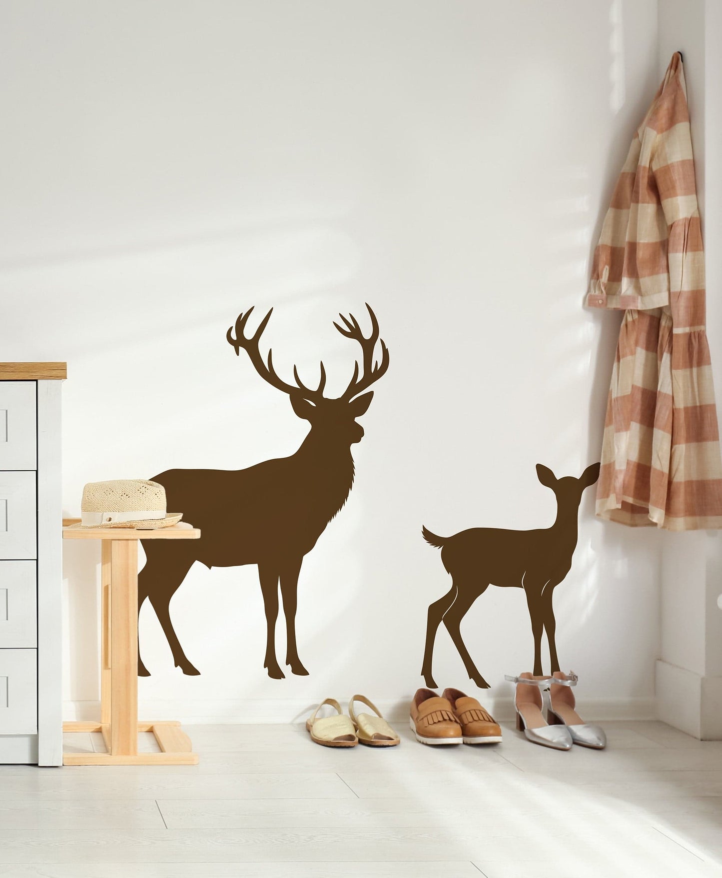 Family of Deer Wall Decals. Set of 4 Woodland Forest Animal. #7046