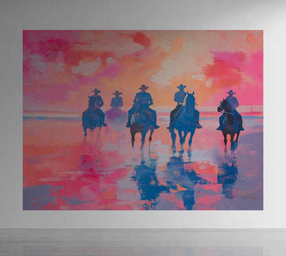 Pink Western Cowboy Style Wall Mural. Pink Cowgirl. #7048