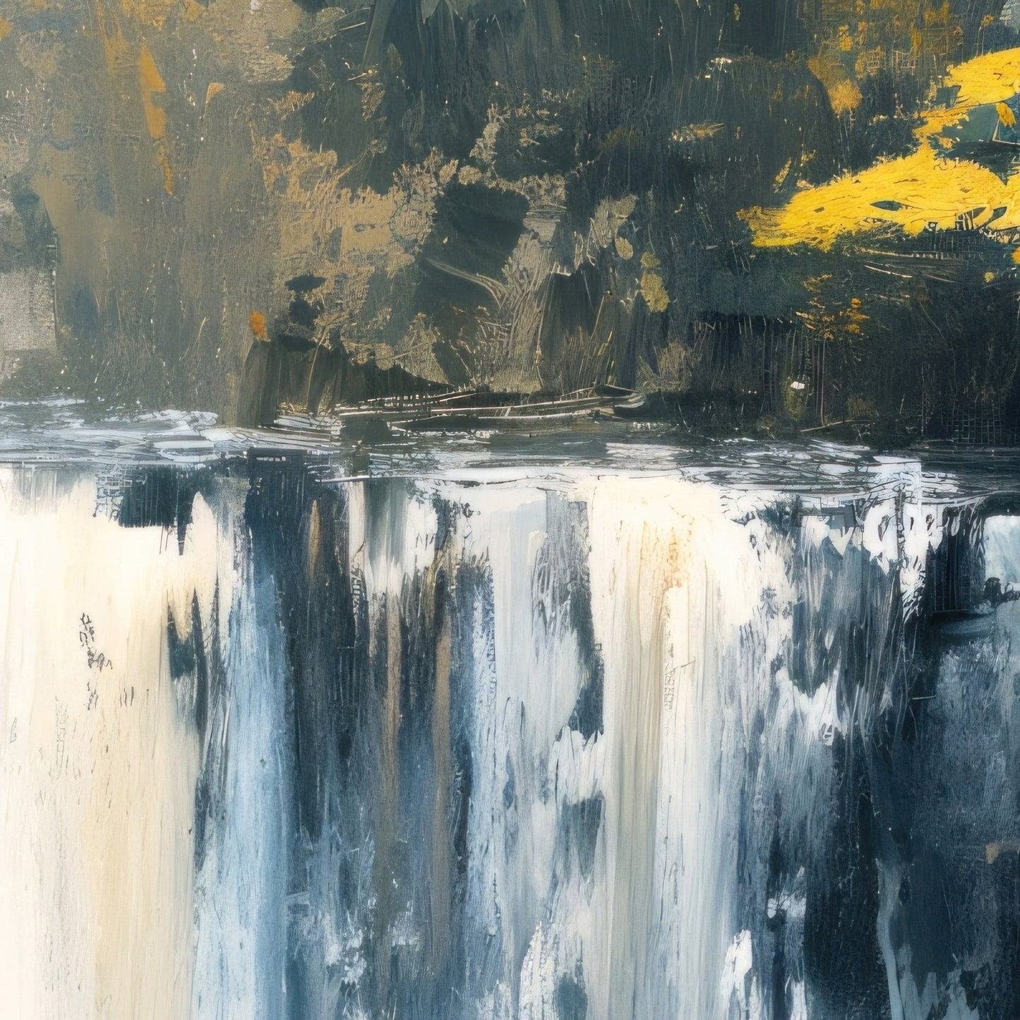 Tropical Waterfall Colorful Painting Wallpaper Mural. #7049