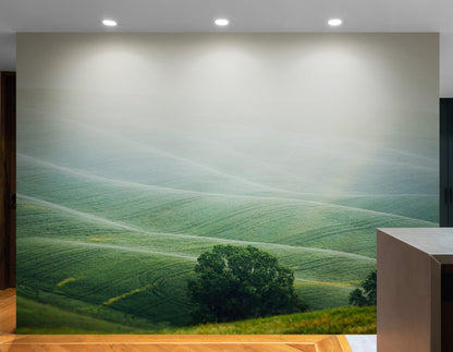 Tuscany Rolling Hills Meadow Wall Mural. Italian Countryside. #7053