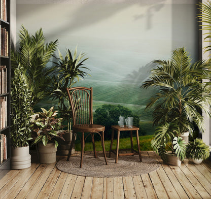 Tuscany Rolling Hills Meadow Wall Mural. Italian Countryside. #7053