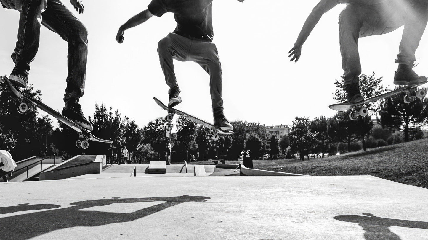 Skateboard Urban Park. Black and White Wall Mural. #7056