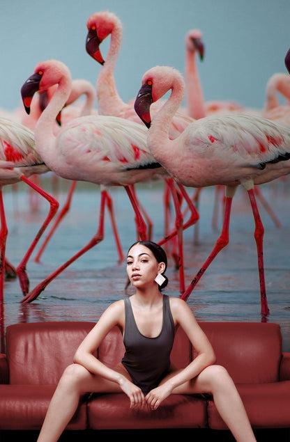 Pink Flamingos Wall Mural. #7073