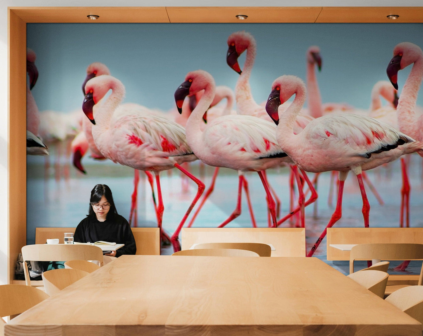 Pink Flamingos Wall Mural. #7073