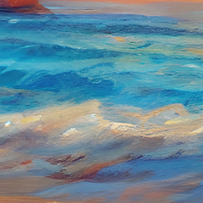 Colorful Coastline Painting Wall Mural. #7074