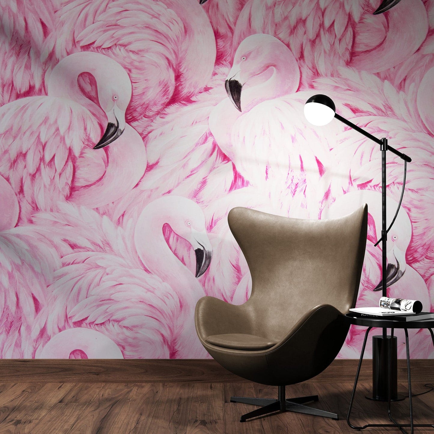 Pink Flamingos Wall Mural – Tropical Wall Art Wallpaper. #7075