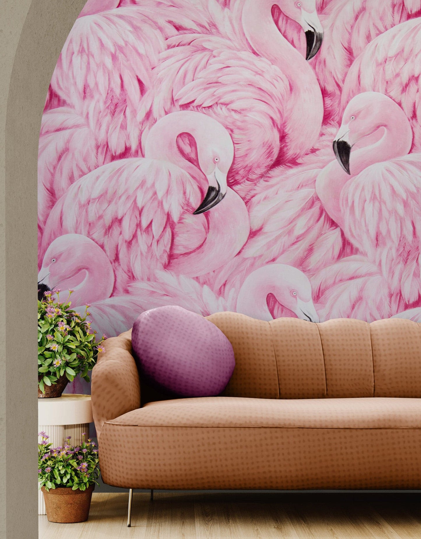 Pink Flamingos Wall Mural – Tropical Wall Art Wallpaper. #7075