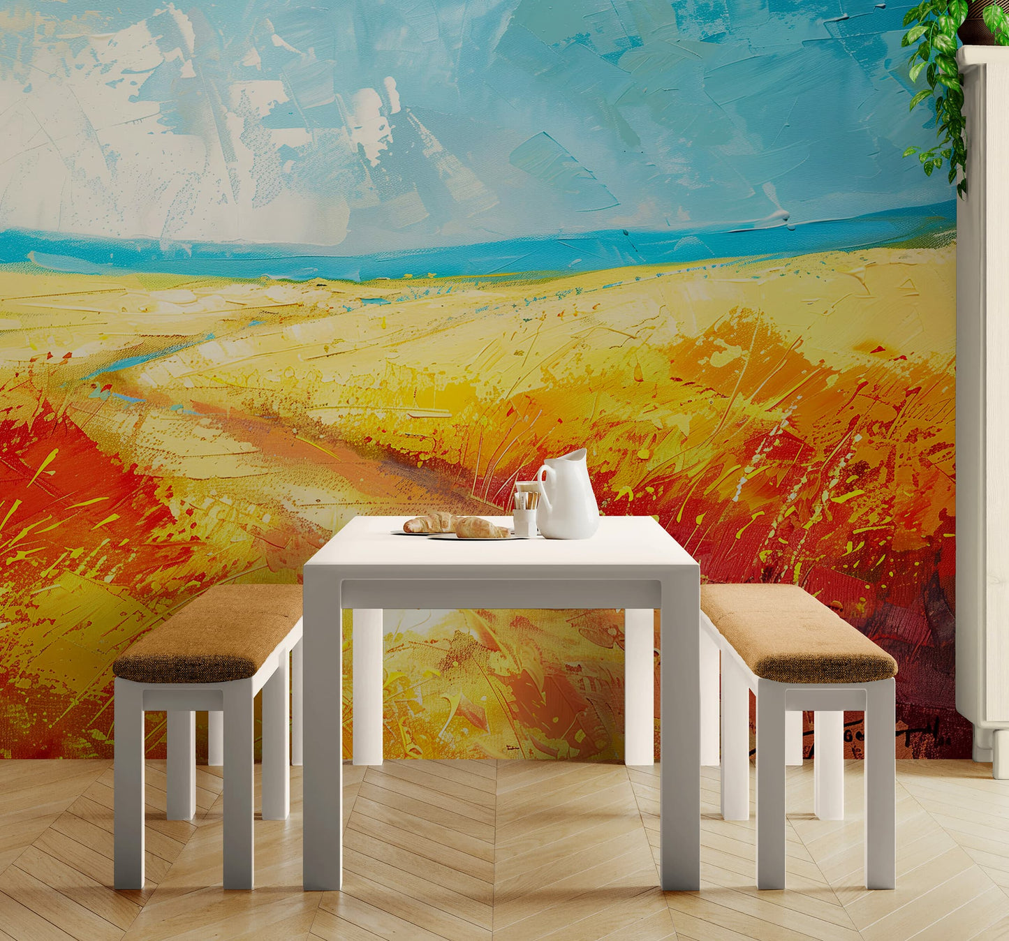 Beach Dune Wall Mural – Abstract Color Painting. #7078