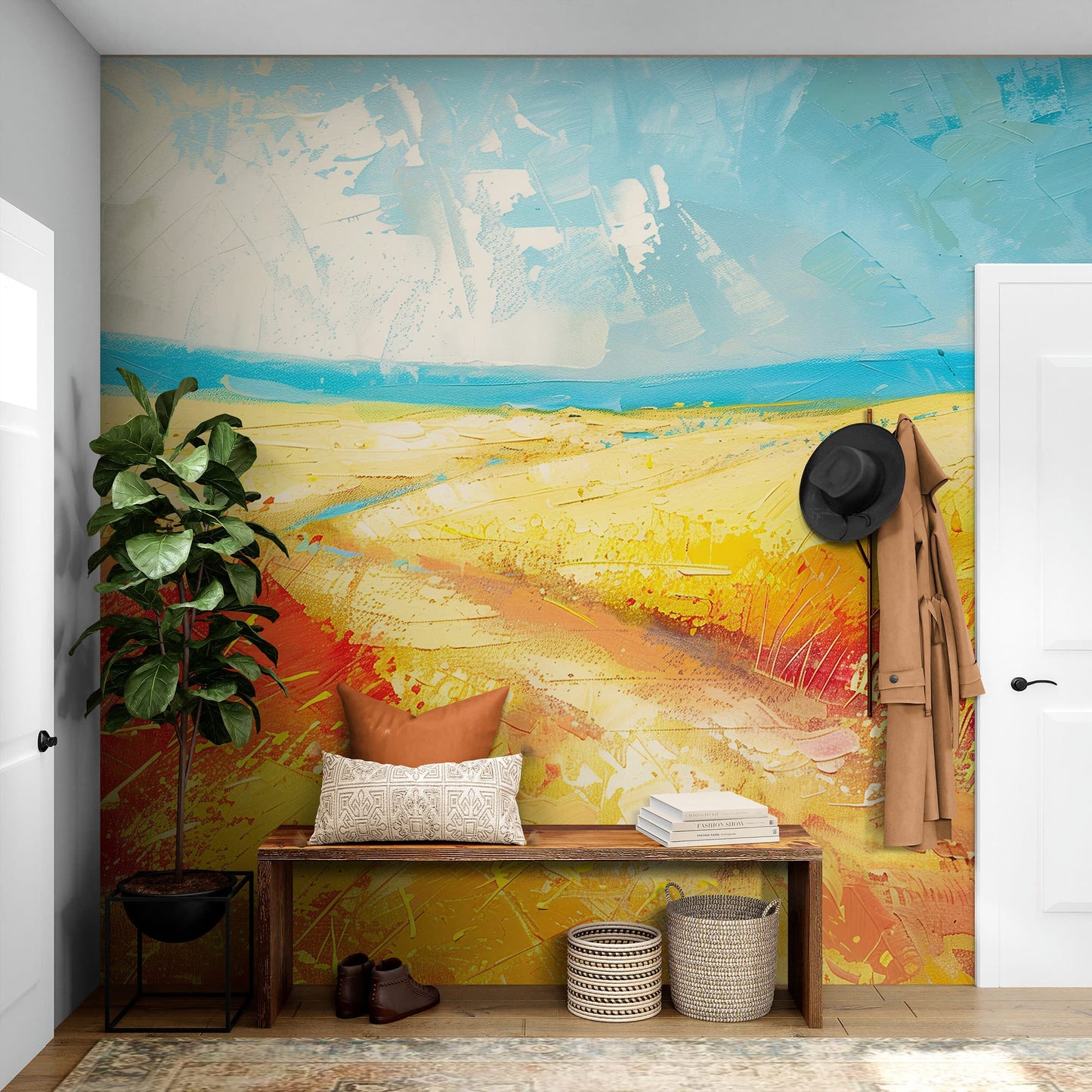 Beach Dune Wall Mural – Abstract Color Painting. #7078