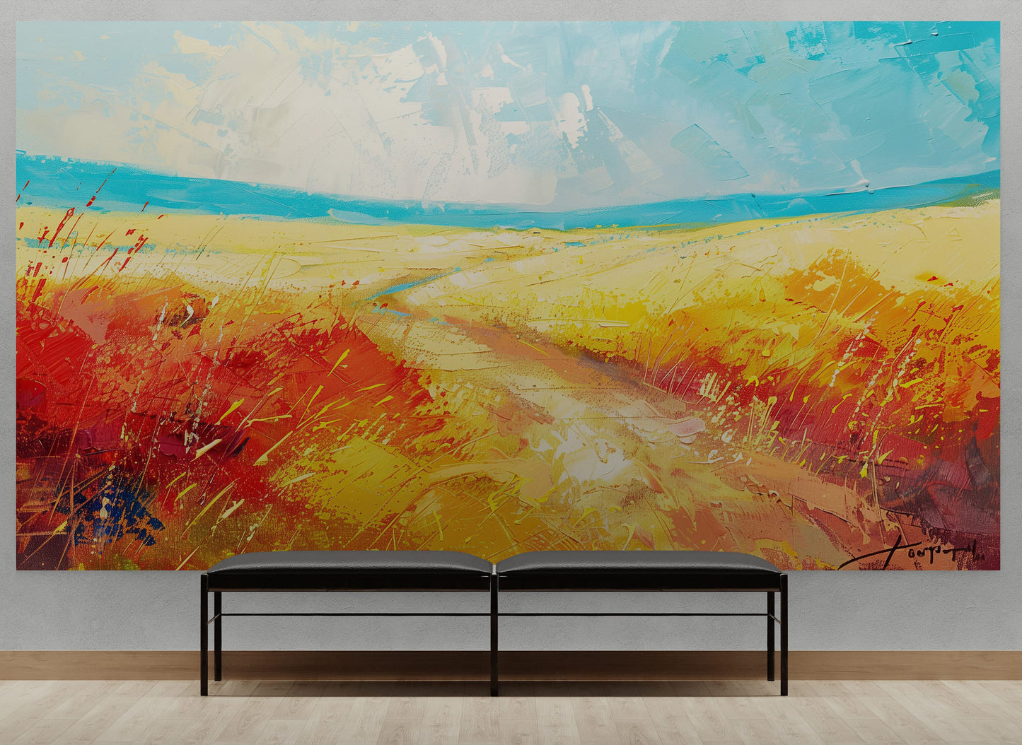 Beach Dune Wall Mural – Abstract Color Painting. #7078