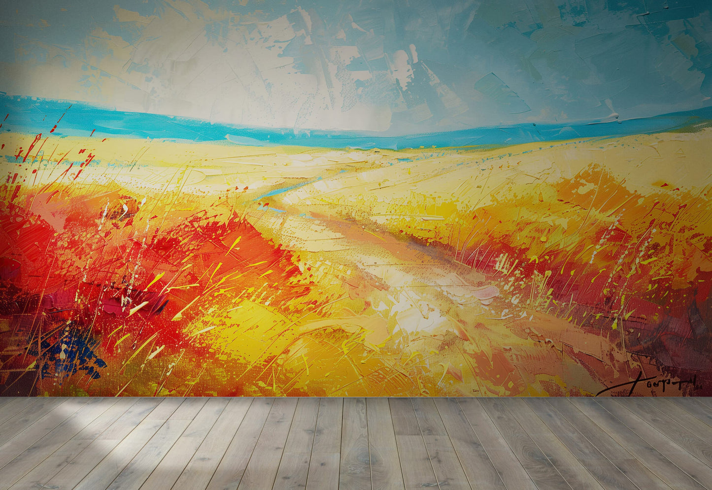Beach Dune Wall Mural – Abstract Color Painting. #7078
