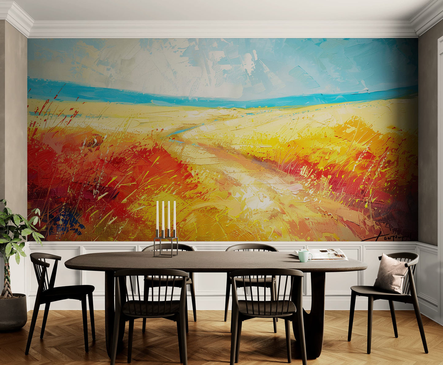 Beach Dune Wall Mural – Abstract Color Painting. #7078