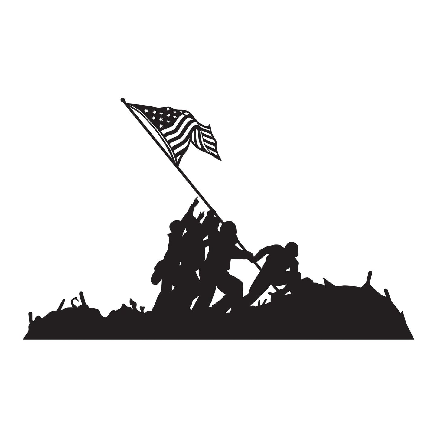 Battle of Iwo Jima Wall Decal. Detailed Flag Raising. #7088