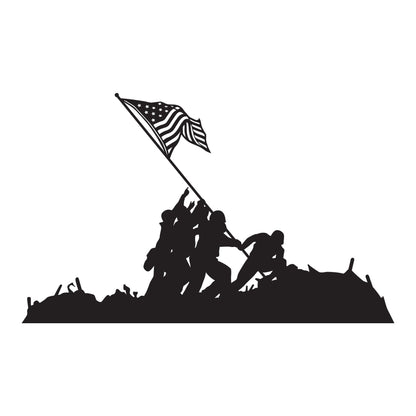 Battle of Iwo Jima Wall Decal. Detailed Flag Raising. #7088