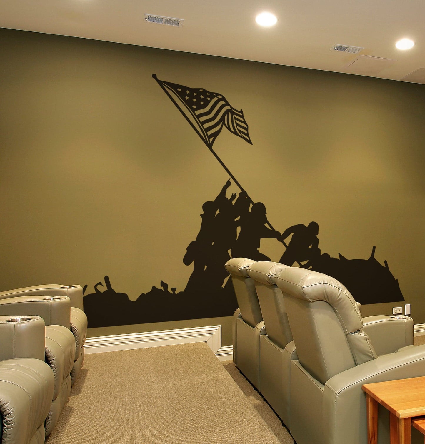 Battle of Iwo Jima Wall Decal. Detailed Flag Raising. #7088