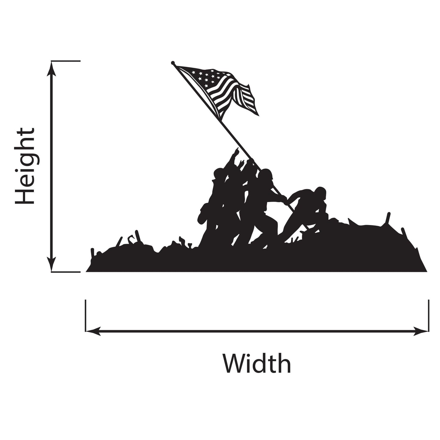 Battle of Iwo Jima Wall Decal. Detailed Flag Raising. #7088