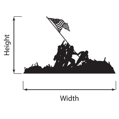 Battle of Iwo Jima Wall Decal. Detailed Flag Raising. #7088