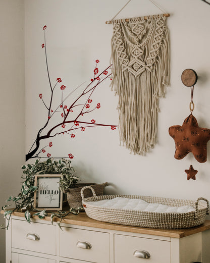 Tree Branch Wall Decal with Blossoms. #723
