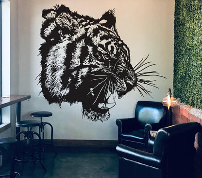 Angry Tiger Growling Vinyl Wall Decal Sticker. #791