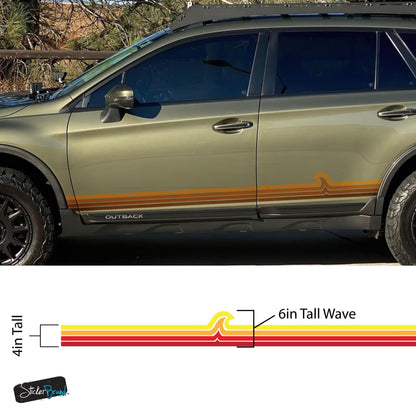 Surf Wave Truck / Car Decal. Overland Stripes Decal Sticker. Universal Fit for most Vehicles. #7051