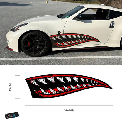 Flying Tiger Shark Military Bomber Design Decal. Jaws Decal. #6992