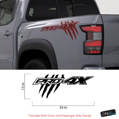 Frontier / Titan Pro-4x Raptor Claw Marks Decal Sticker. Set of 2. #7103
